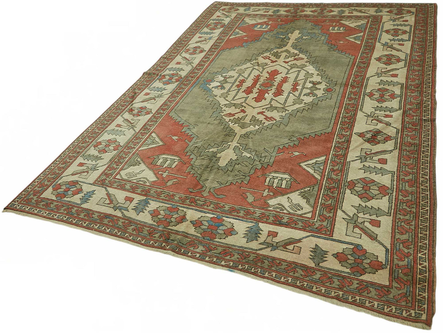 7x9 Hand-Knotted Wool Oushak Rug - 49091