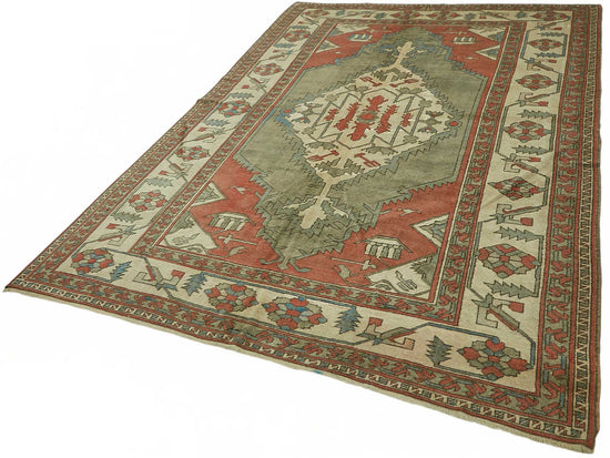 7x9 Hand-Knotted Wool Oushak Rug - 49091