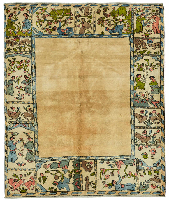 5x6 Hand-Knotted Wool Oushak Rug - 49092