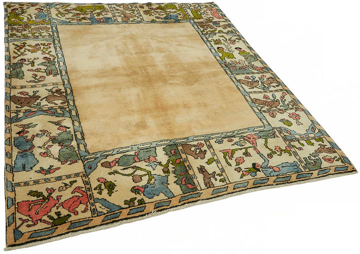 5x6 Hand-Knotted Wool Oushak Rug - 49092