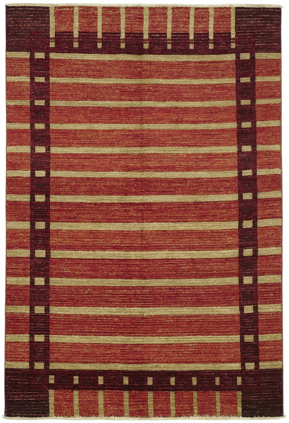 5x8 Hand-Knotted Wool Oushak Rug - 49095