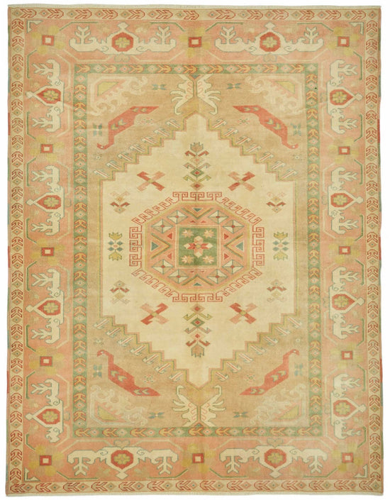 7x9 Hand-Knotted Wool Oushak Rug - 49099
