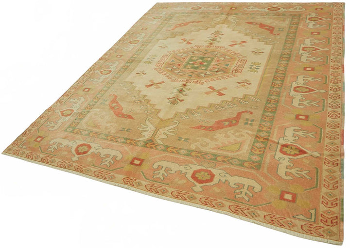 7x9 Hand-Knotted Wool Oushak Rug - 49099