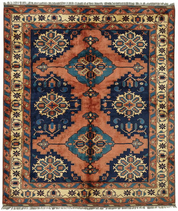 7x8 Hand-Knotted Wool Oushak Rug - 49104