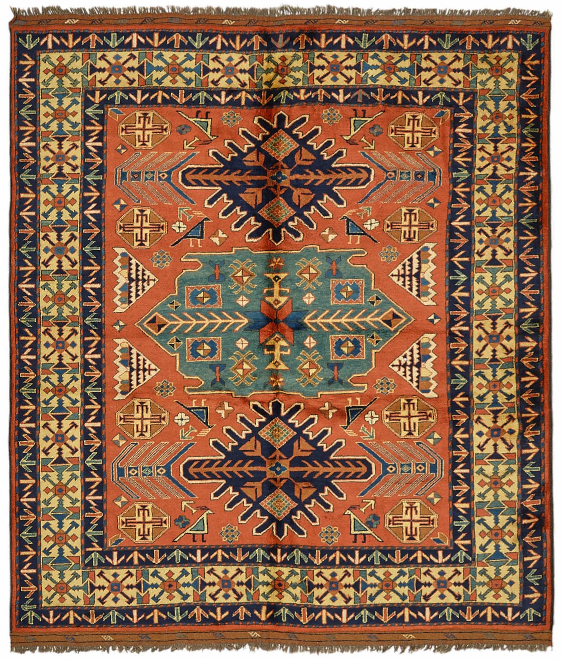 7x8 Hand-Knotted Wool Oushak Rug - 49108