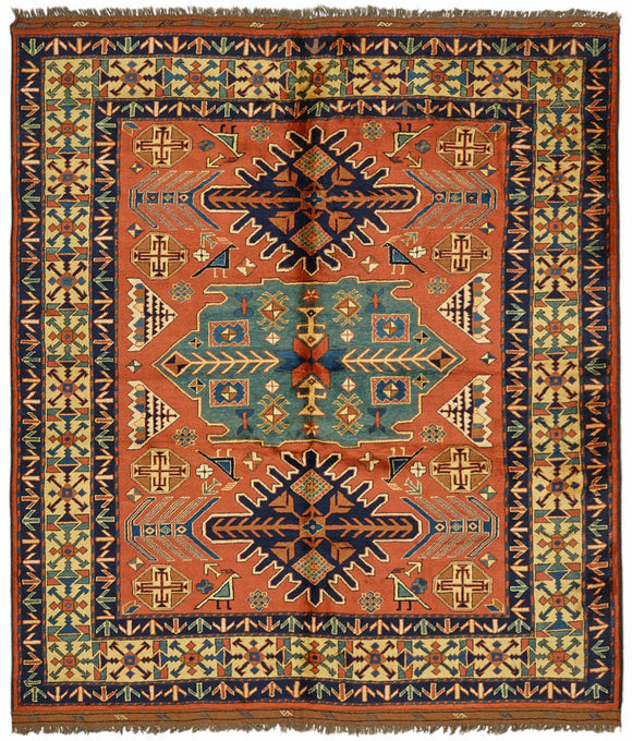 7x8 Hand-Knotted Wool Oushak Rug - 49108