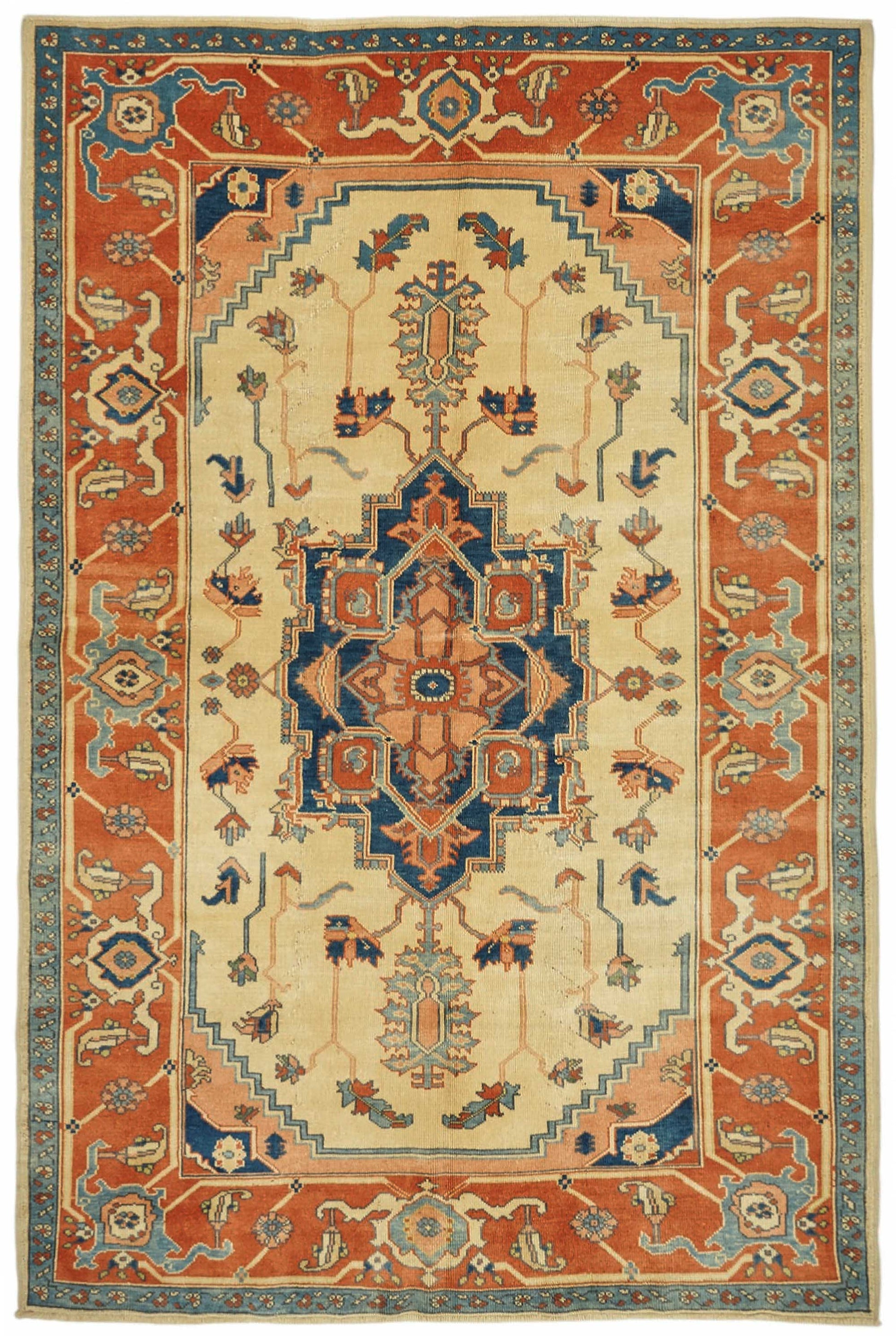 7x10 Hand-Knotted Wool Oushak Rug - 49112