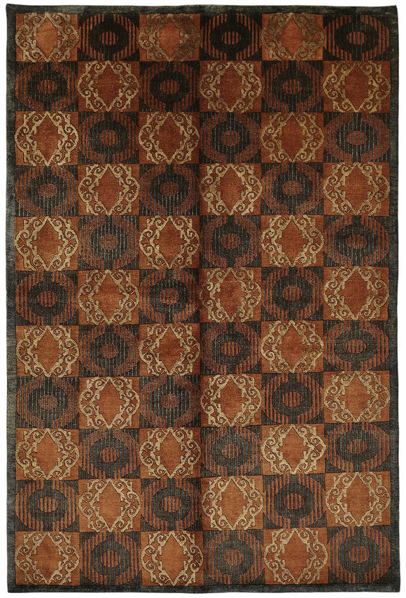 6x9 Hand-Knotted Wool Oushak Rug - 49123