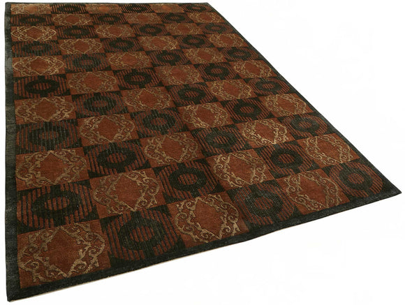 6x9 Hand-Knotted Wool Oushak Rug - 49123