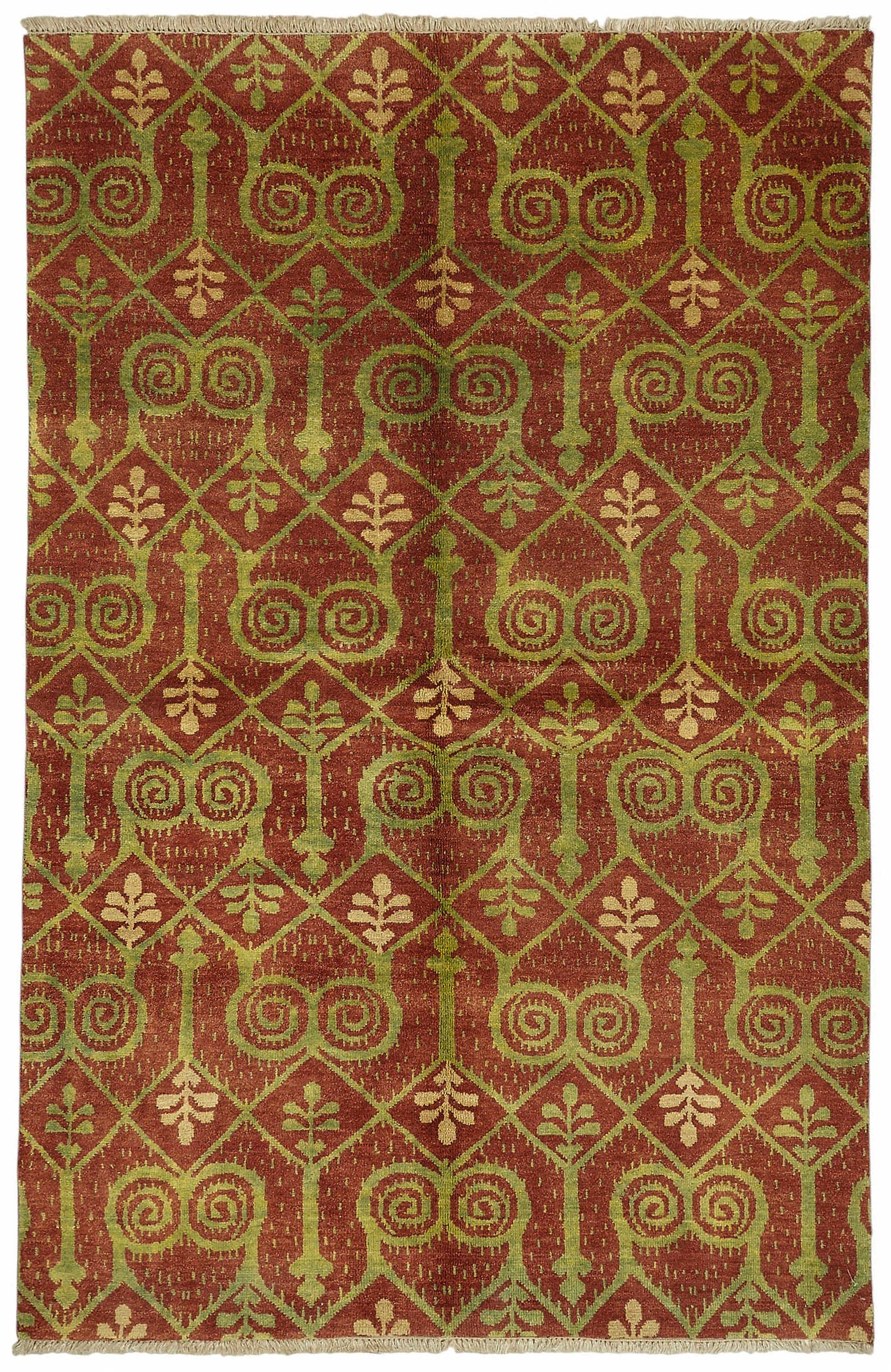 5x8 Hand-Knotted Wool Oushak Rug - 49124