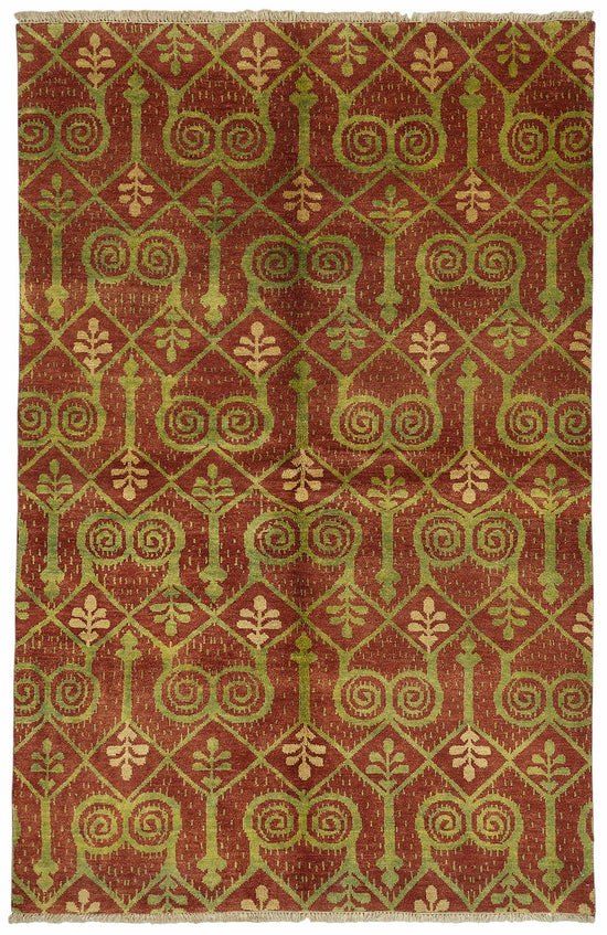 5x8 Hand-Knotted Wool Oushak Rug - 49124