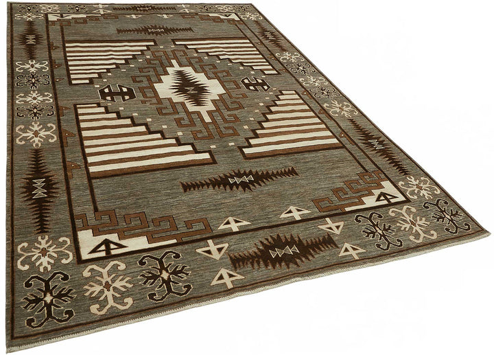 6x10 Hand-Knotted Wool Oushak Rug - 49126