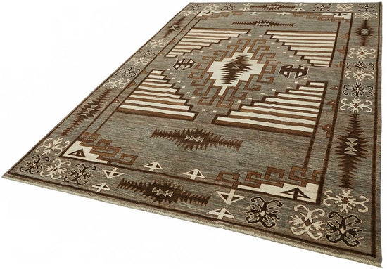 6x10 Hand-Knotted Wool Oushak Rug - 49126