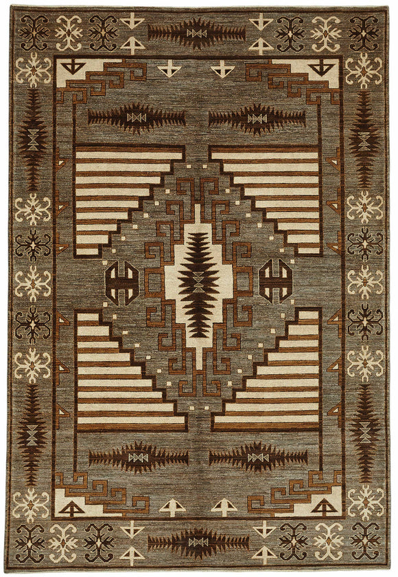7x10 Hand-Knotted Wool Oushak Rug - 49131