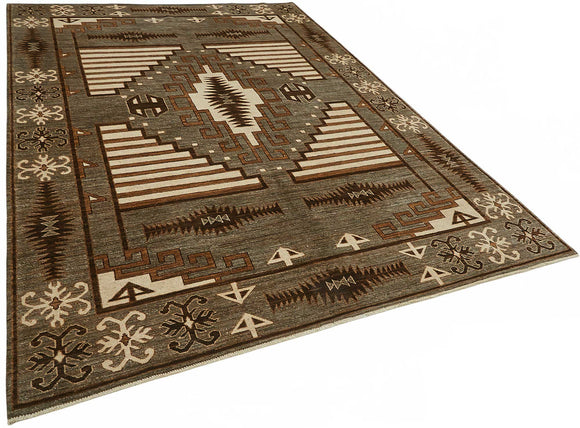 7x10 Hand-Knotted Wool Oushak Rug - 49131