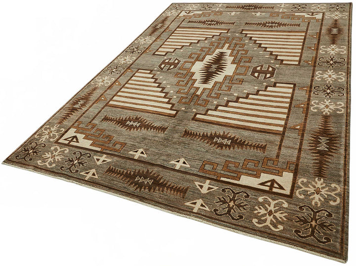 7x10 Hand-Knotted Wool Oushak Rug - 49131