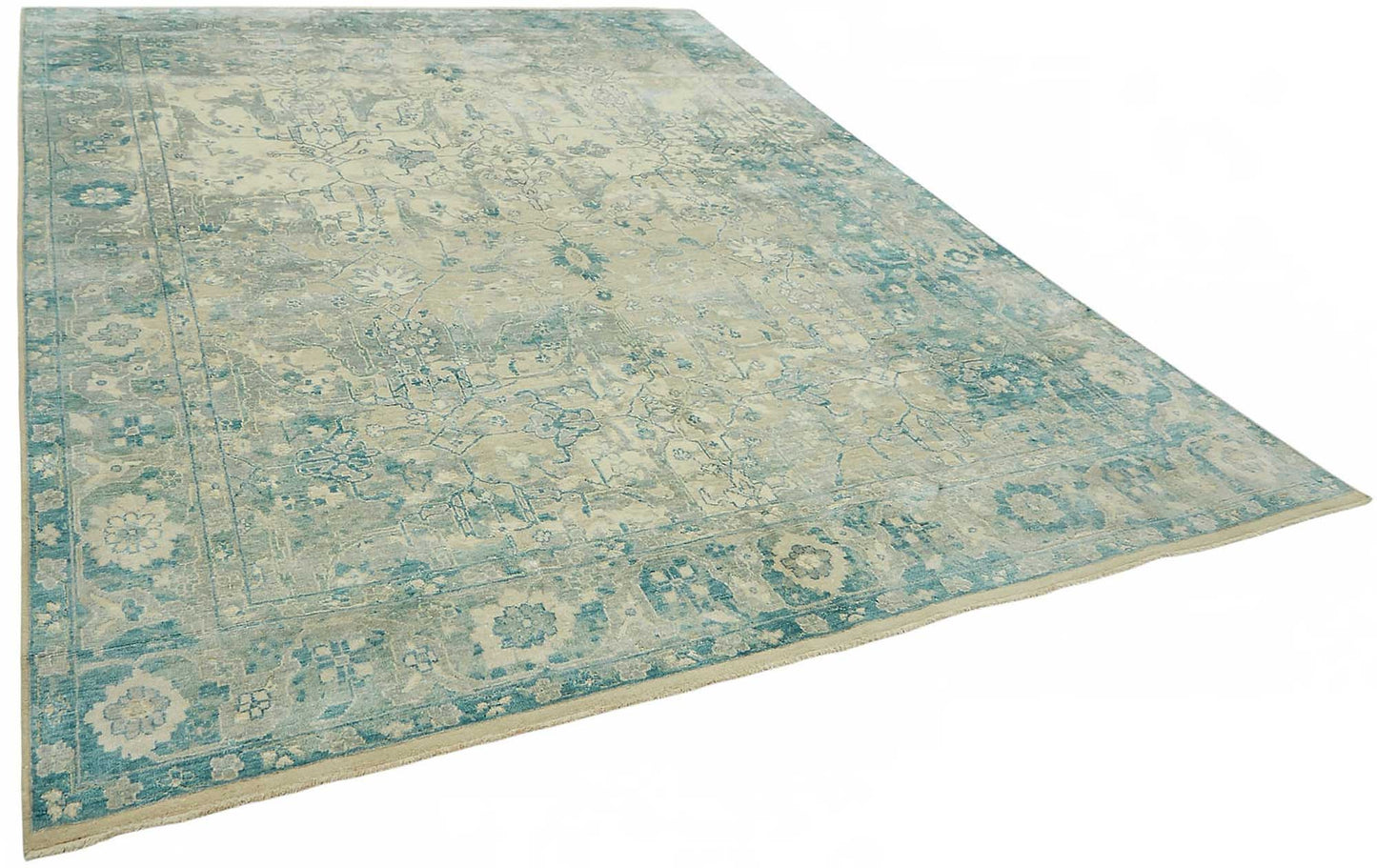 9x12 Hand-Knotted Wool Oushak Rug - 49147