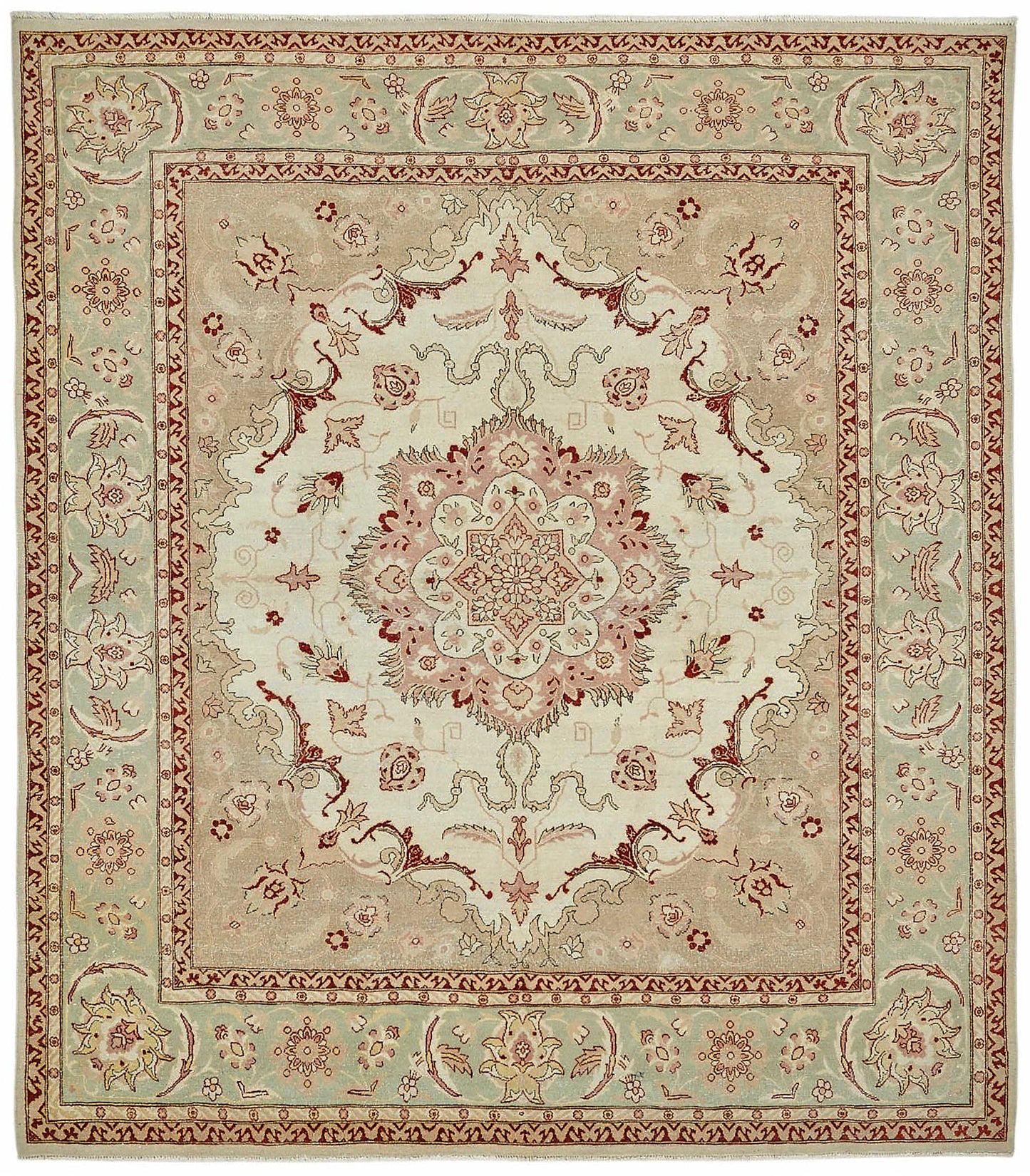 8x9 Hand-Knotted Wool Oushak Rug - 49153