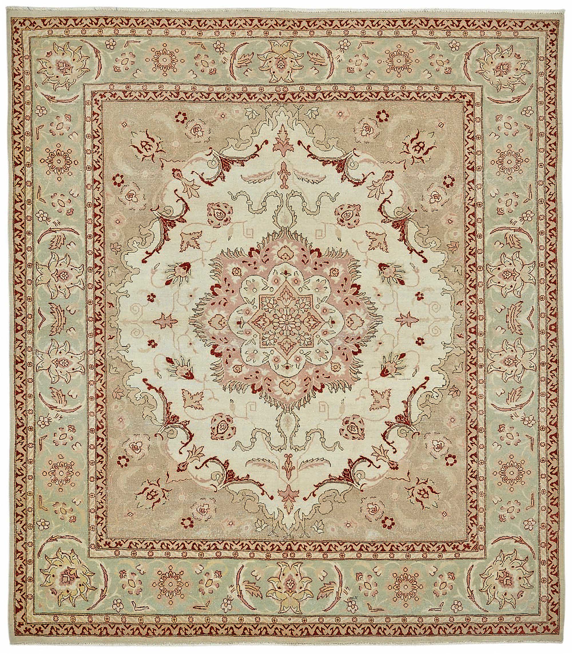 8x9 Hand-Knotted Wool Oushak Rug - 49153