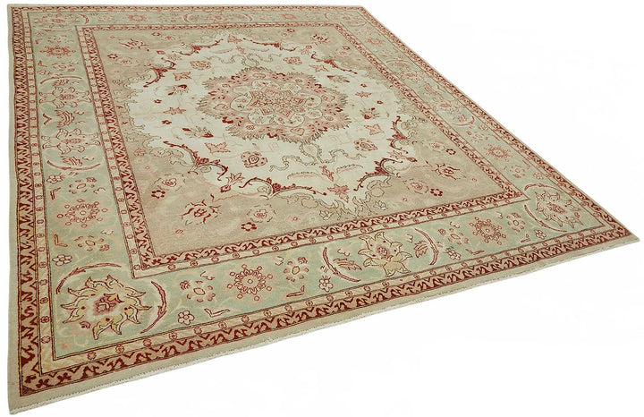 8x9 Hand-Knotted Wool Oushak Rug - 49153