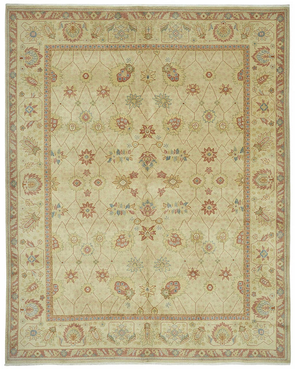 8x10 Hand-Knotted Wool Oushak Rug - 49158
