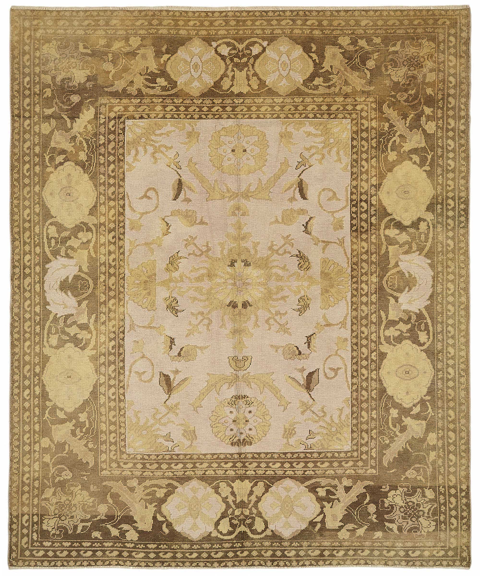 8x9 Hand-Knotted Wool Oushak Rug - 49159