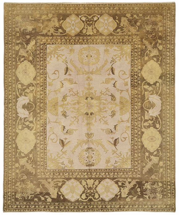 8x9 Hand-Knotted Wool Oushak Rug - 49159