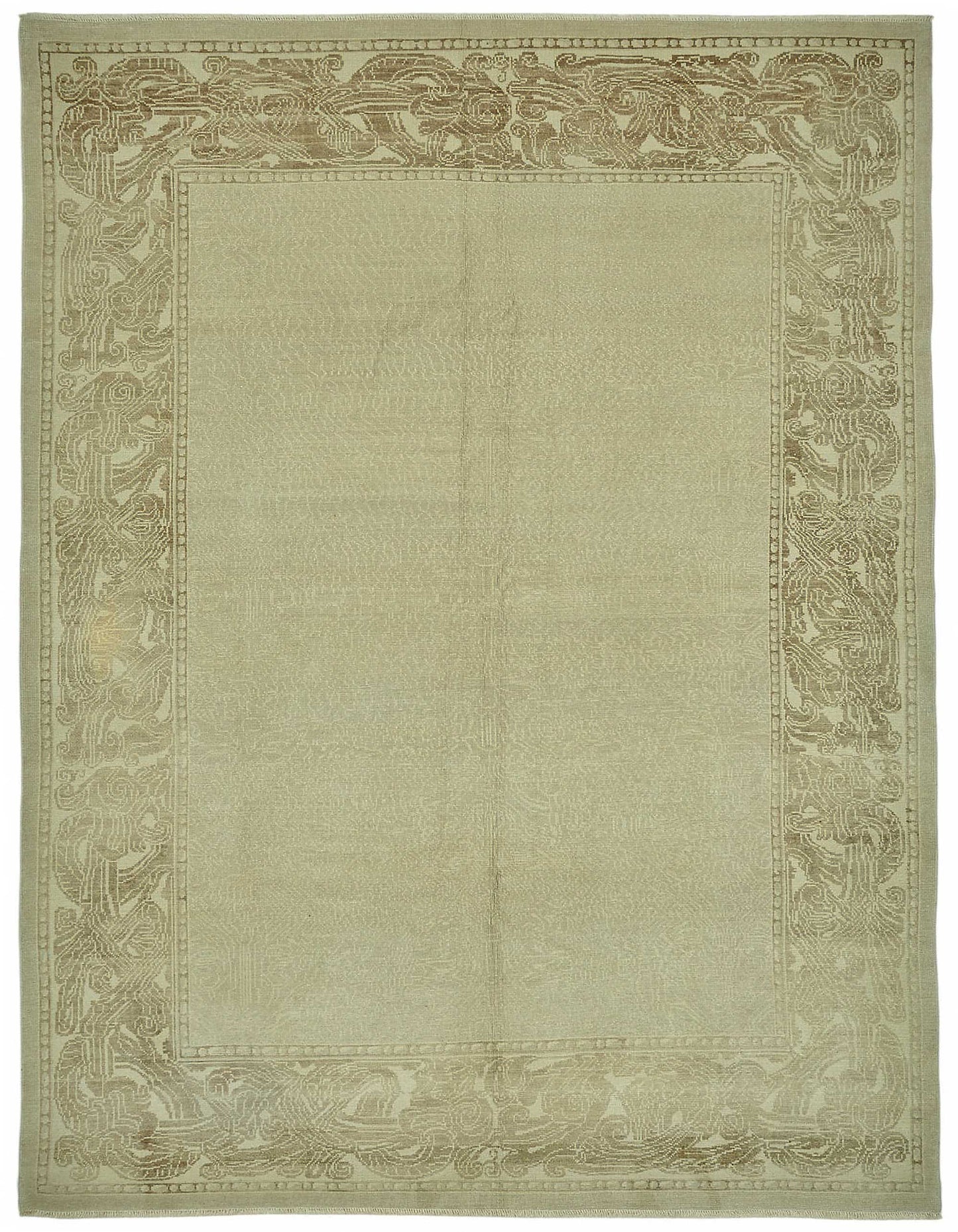 8x11 Hand-Knotted Wool Oushak Rug - 49163