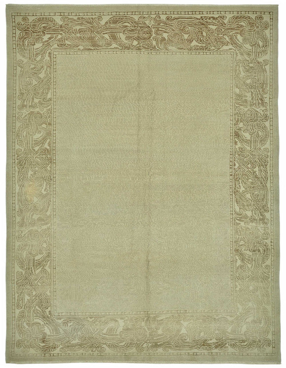 8x11 Hand-Knotted Wool Oushak Rug - 49163
