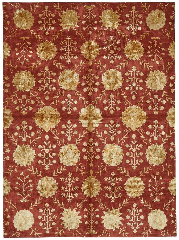 9x12 Hand-Knotted Wool Oushak Rug - 49165