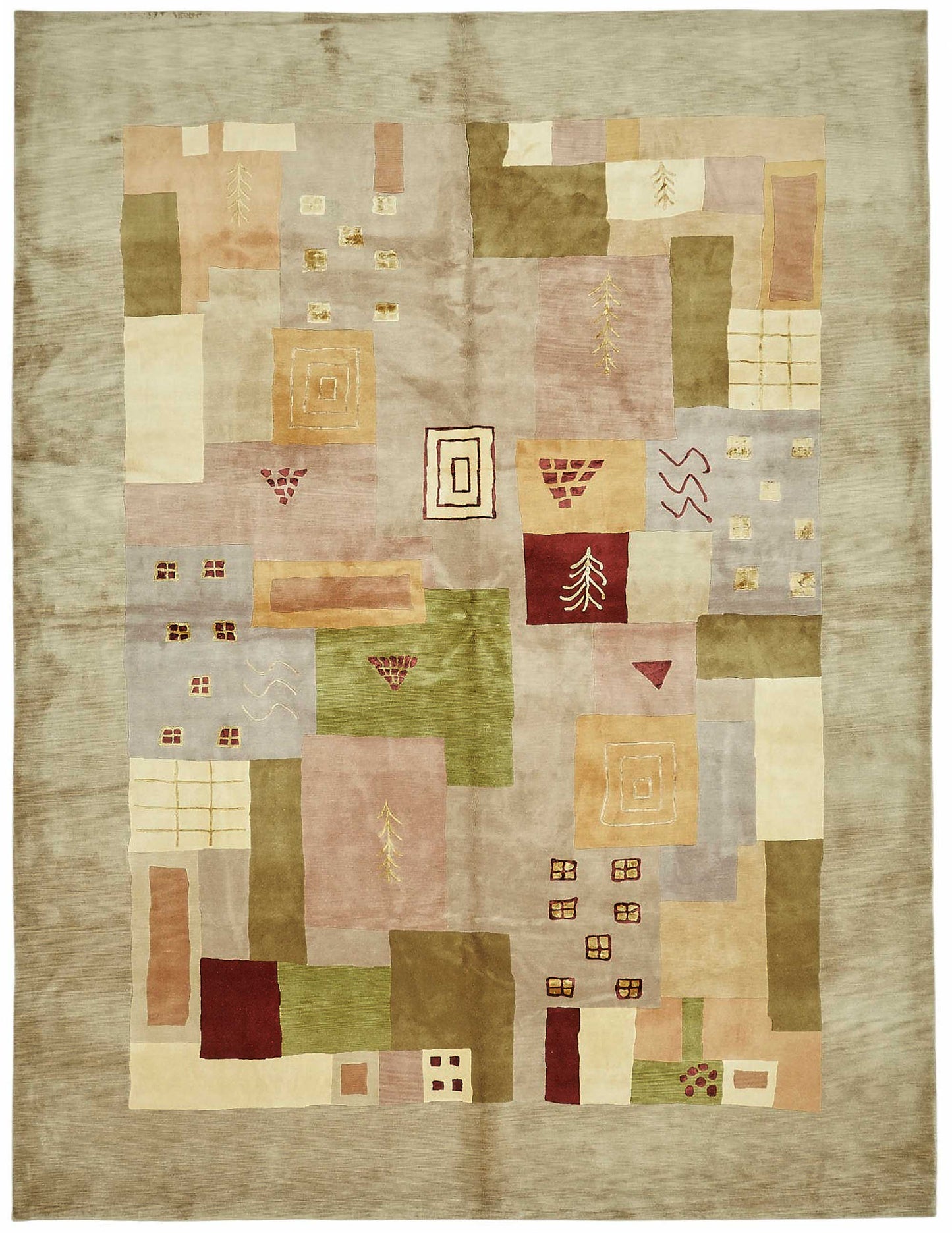 9x12 Hand-Knotted Wool Oushak Rug - 49168