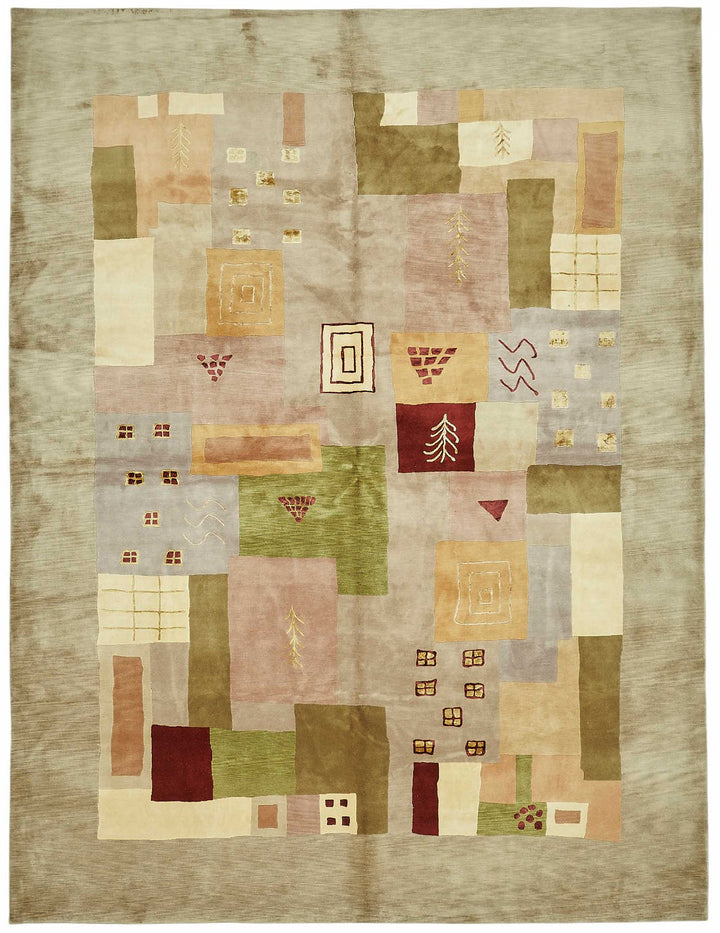 9x12 Hand-Knotted Wool Oushak Rug - 49168