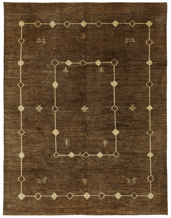 9x12 Hand-Knotted Wool Oushak Rug - 49185