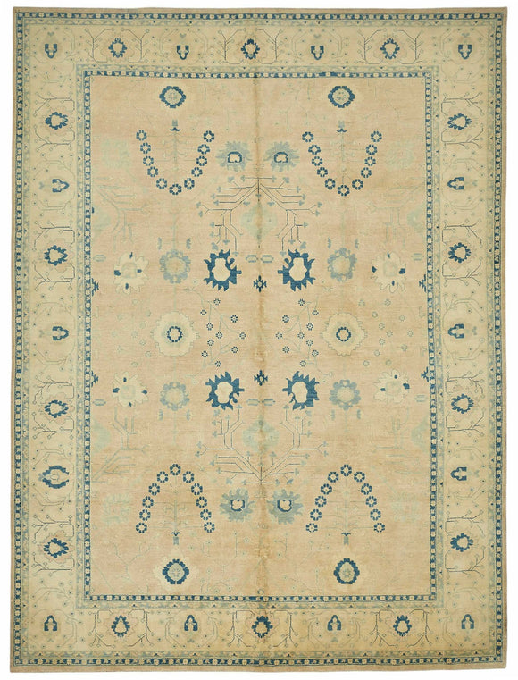 10x14 Hand-Knotted Wool Oushak Rug - 49190