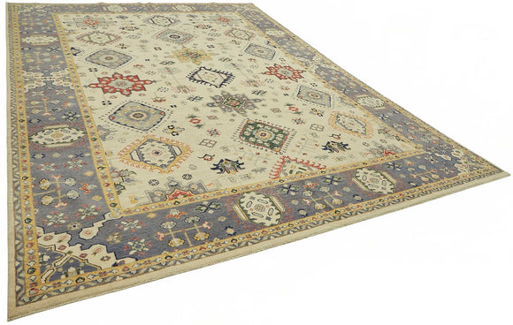 10x13 Hand-Knotted Wool Oushak Rug - 49198