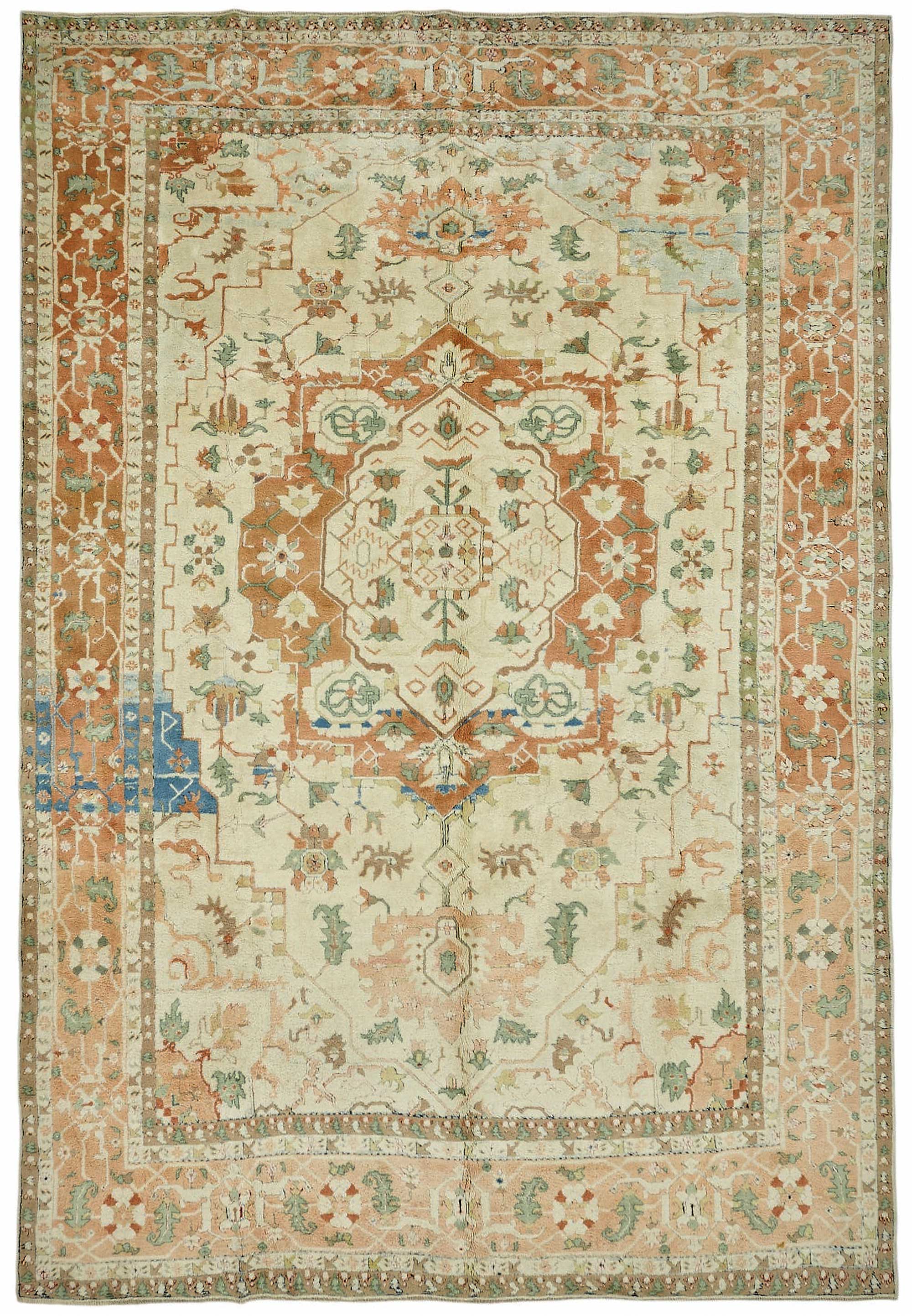 9x13 Hand-Knotted Wool Oushak Rug - 49203