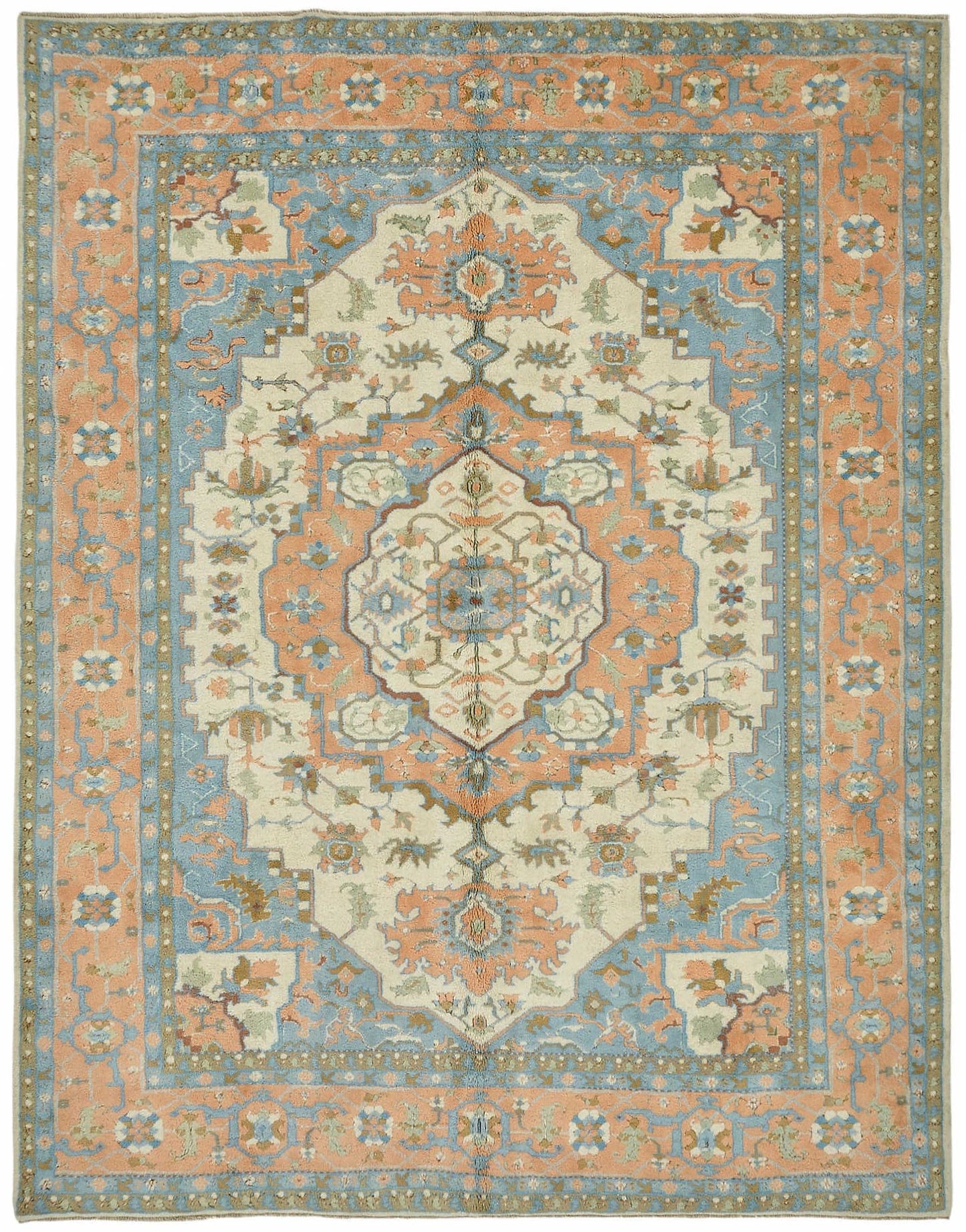 9x11 Hand-Knotted Wool Oushak Rug - 49204
