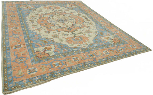 9x11 Hand-Knotted Wool Oushak Rug - 49204