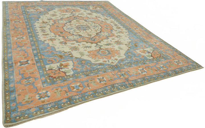 9x11 Hand-Knotted Wool Oushak Rug - 49204