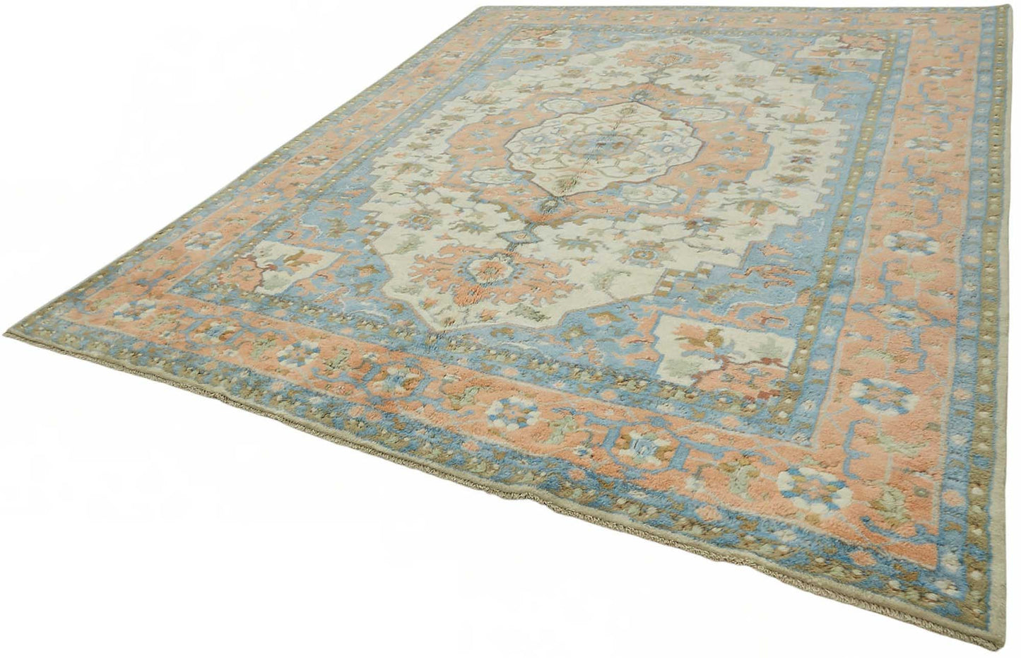 9x11 Hand-Knotted Wool Oushak Rug - 49204