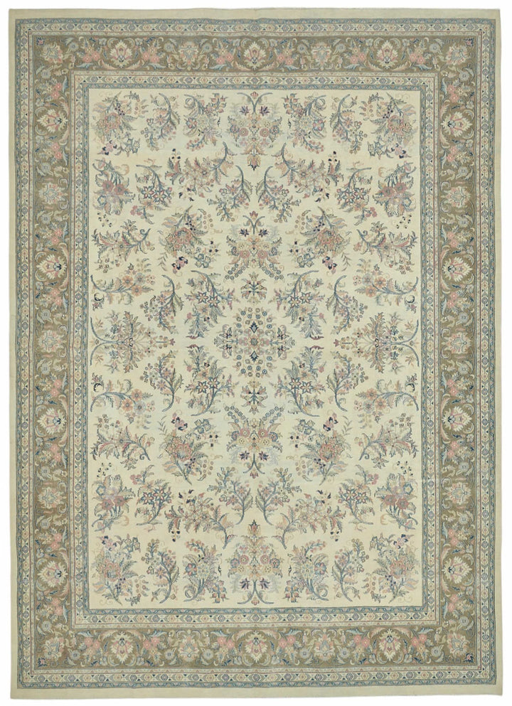 10x14 Beige Vintage Large Area Rug - 49215