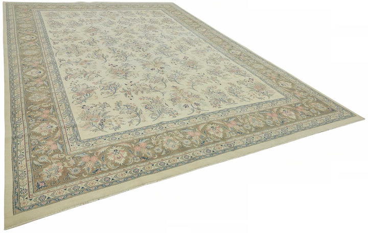 10x14 Beige Vintage Large Area Rug - 49215