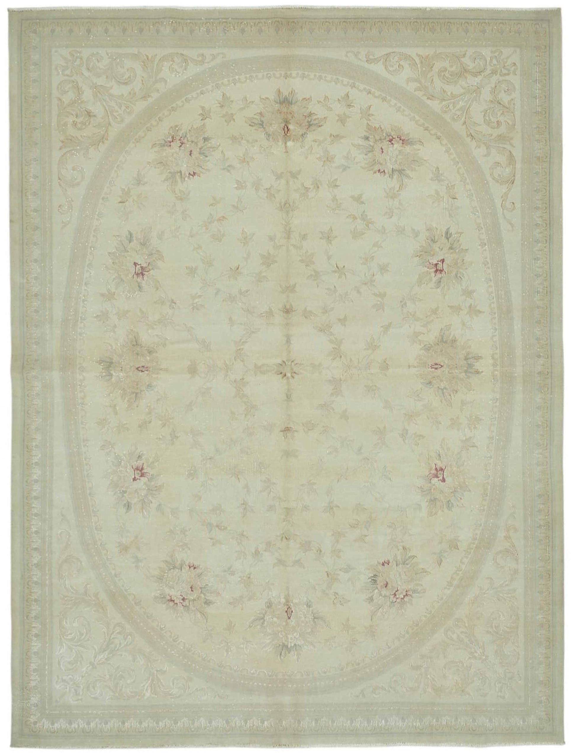 8x11 Beige Vintage Large Area Rug - 49220