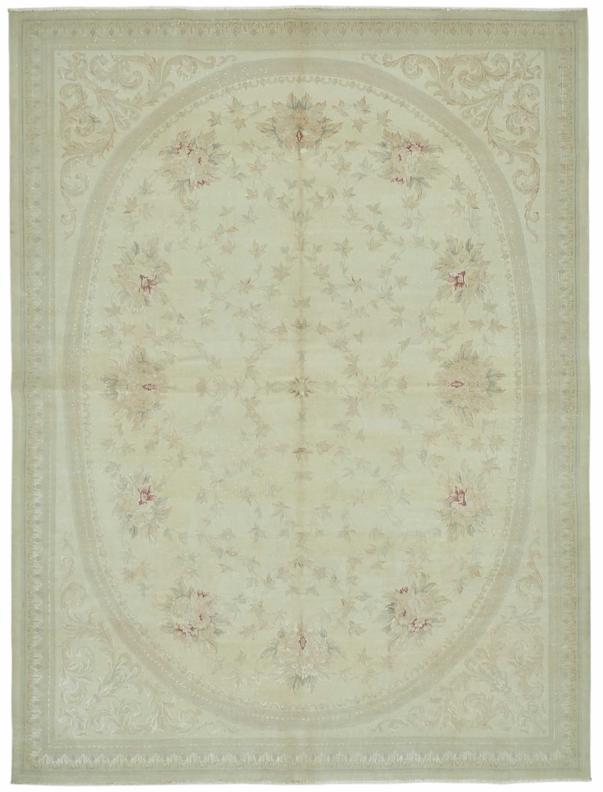 8x11 Beige Vintage Large Area Rug - 49220