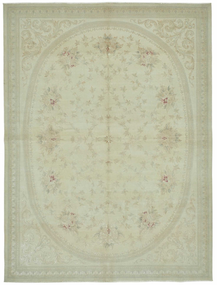 8x11 Beige Vintage Large Area Rug - 49220