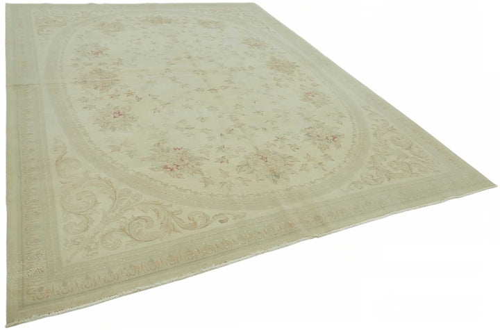 8x11 Beige Vintage Large Area Rug - 49220
