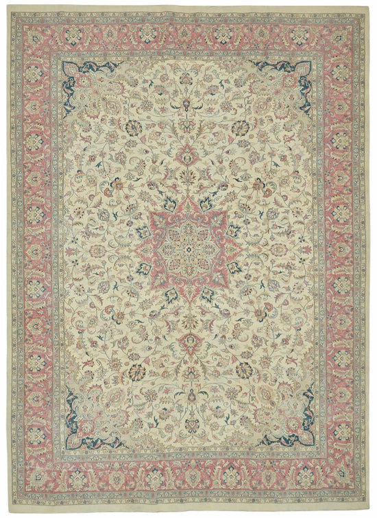 10x14 Beige Vintage Large Area Rug - 49222