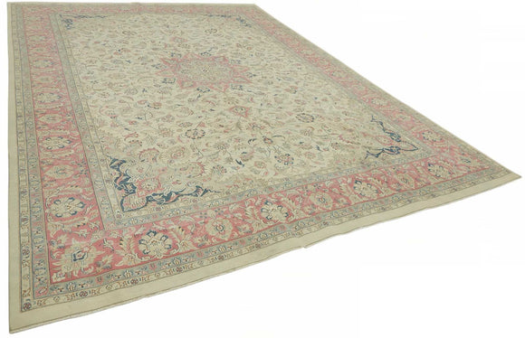 10x14 Beige Vintage Large Area Rug - 49222