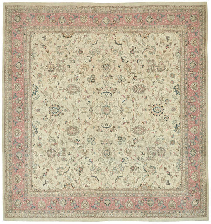 12x12 Beige Vintage Large Area Rug - 49223