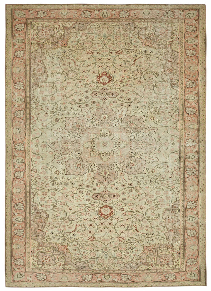 10x14 Beige Vintage Large Area Rug - 49226